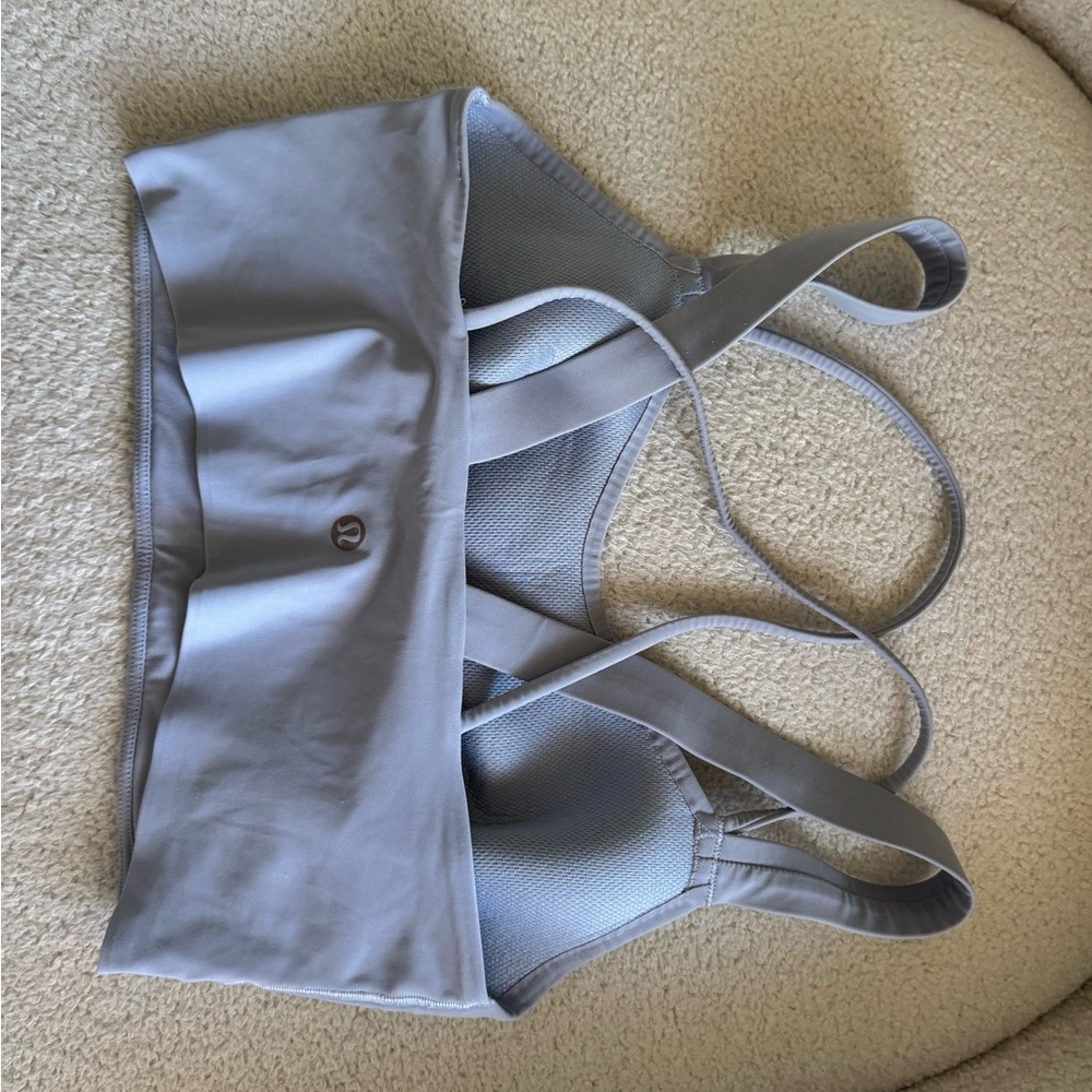 Gray Strappy Sports Bra - Picture 2 of 3